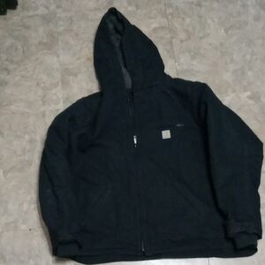 Carhartt Dark Hooded Jacket with Logo Patch